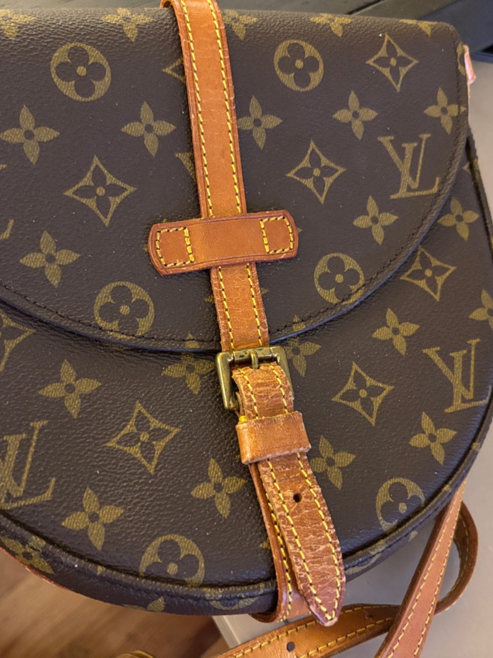 Louis Vuitton Monogram Round Crossbody in Brown and Tan Leather